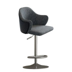 Minimalistic Upholstered Fabric Bar Stool with Arms
