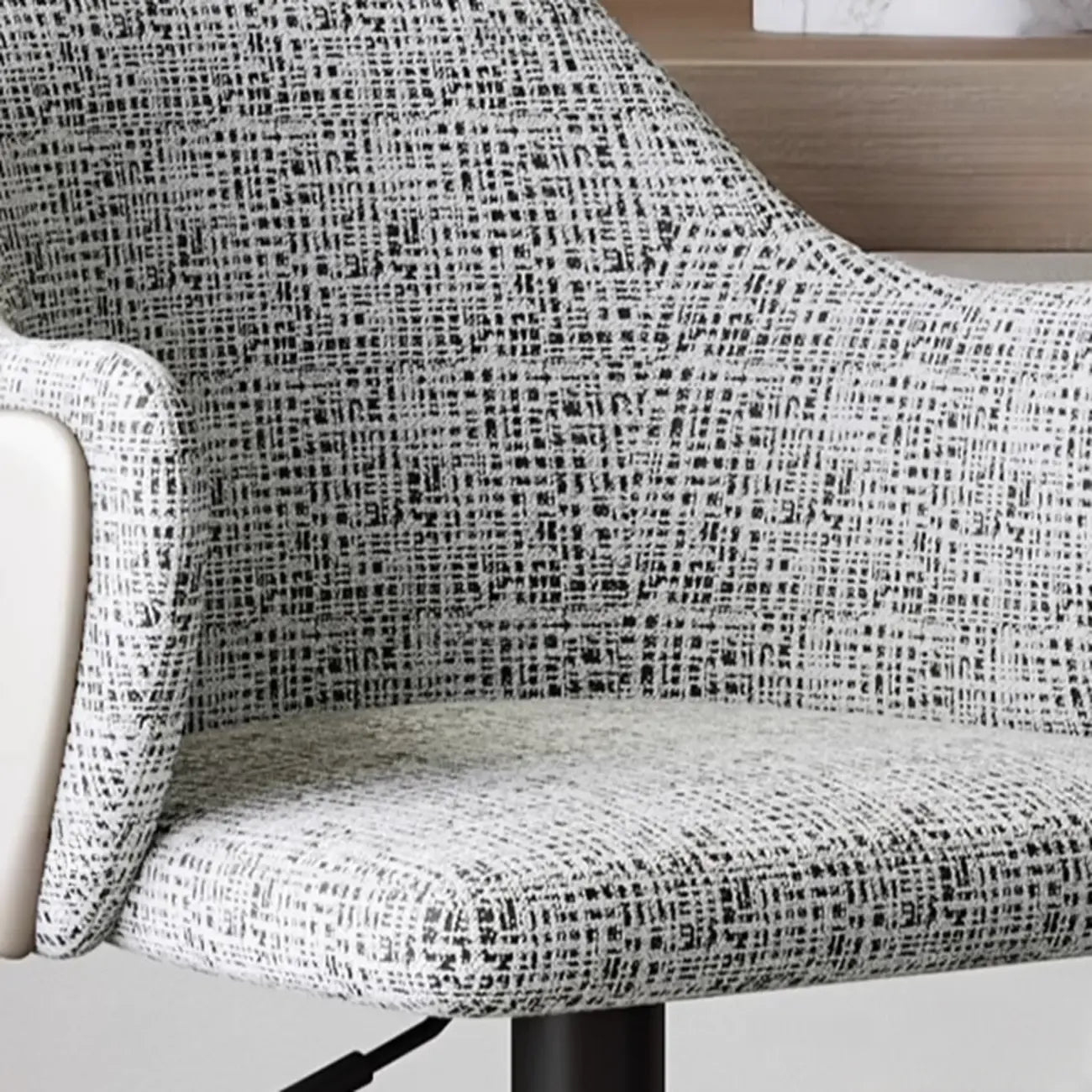Minimalistic Upholstered Fabric Bar Stool with Arms