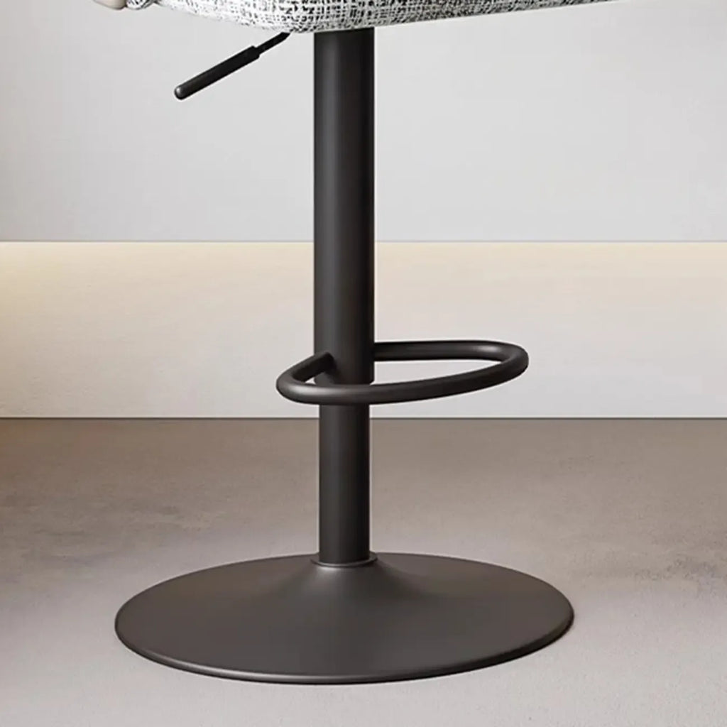 Minimalistic Upholstered Fabric Bar Stool with Arms