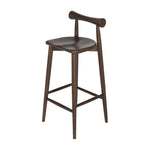 Minimalist Black Wooden Bar Stools with Backs