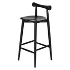 Minimalist Black Wooden Bar Stools with Backs