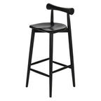 Minimalist Black Wooden Bar Stools with Backs