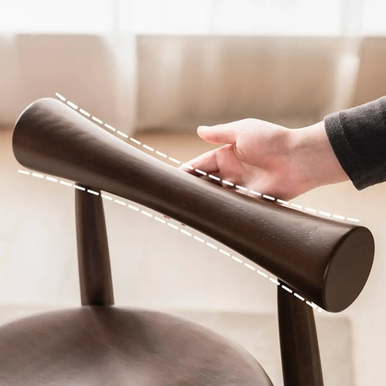 Minimalist Black Wooden Bar Stools with Backs
