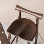 Minimalist Black Wooden Bar Stools with Backs
