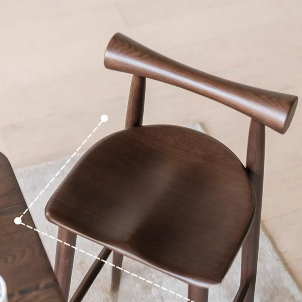 Minimalist Black Wooden Bar Stools with Backs