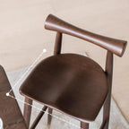 Minimalist Black Wooden Bar Stools with Backs