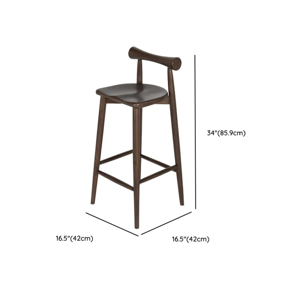 Minimalist Black Wooden Bar Stools with Backs