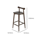 Minimalist Black Wooden Bar Stools with Backs