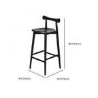 Minimalist Black Wooden Bar Stools with Backs