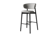 Art Deco Low Back Counter Height Leather Bar Stool