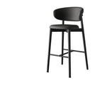 Art Deco Low Back Counter Height Leather Bar Stool