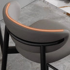 Art Deco Low Back Counter Height Leather Bar Stool