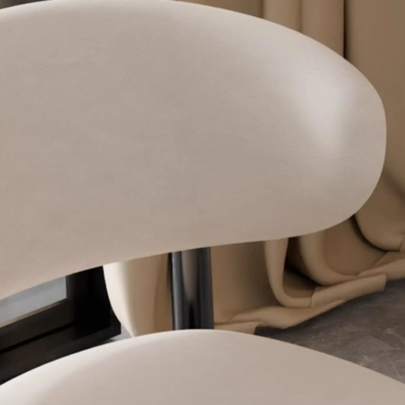 Art Deco Low Back Counter Height Leather Bar Stool