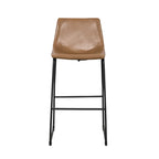 Modern Pedestal Upholstered Leather Counter Height Bar Stools
