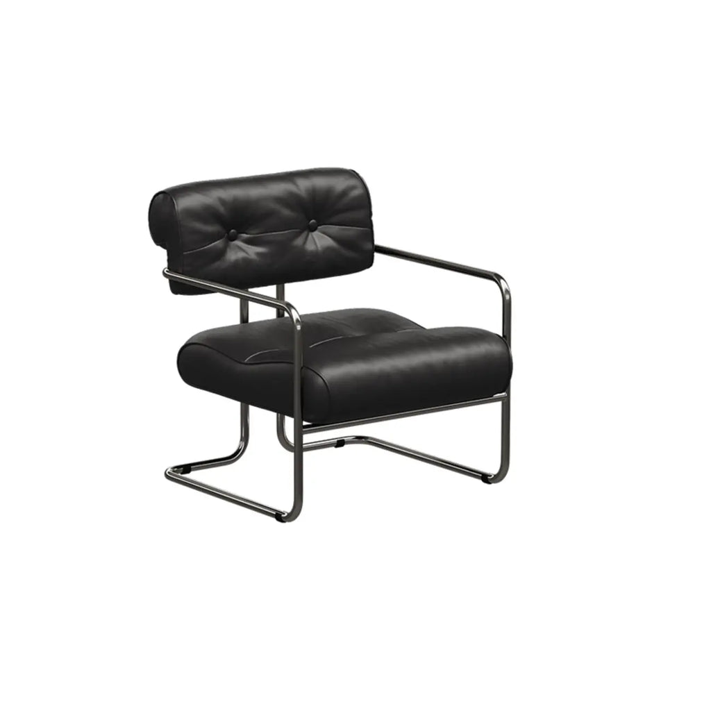 Modern Nappa Leather Solid Color Accent Chair with Arms