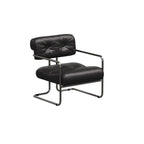 Modern Nappa Leather Solid Color Accent Chair with Arms