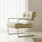 Modern Nappa Leather Solid Color Accent Chair with Arms