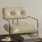 Modern Nappa Leather Solid Color Accent Chair with Arms