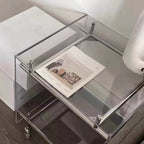 Stylish Clear Acrylic 360° Rolling Cubic Side Table