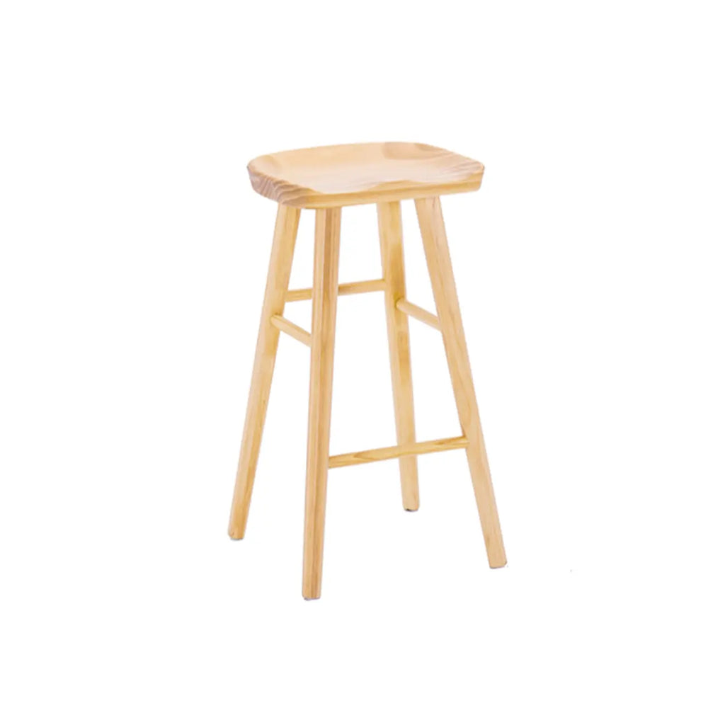 Natural Finish Backless Wooden Bar Stools