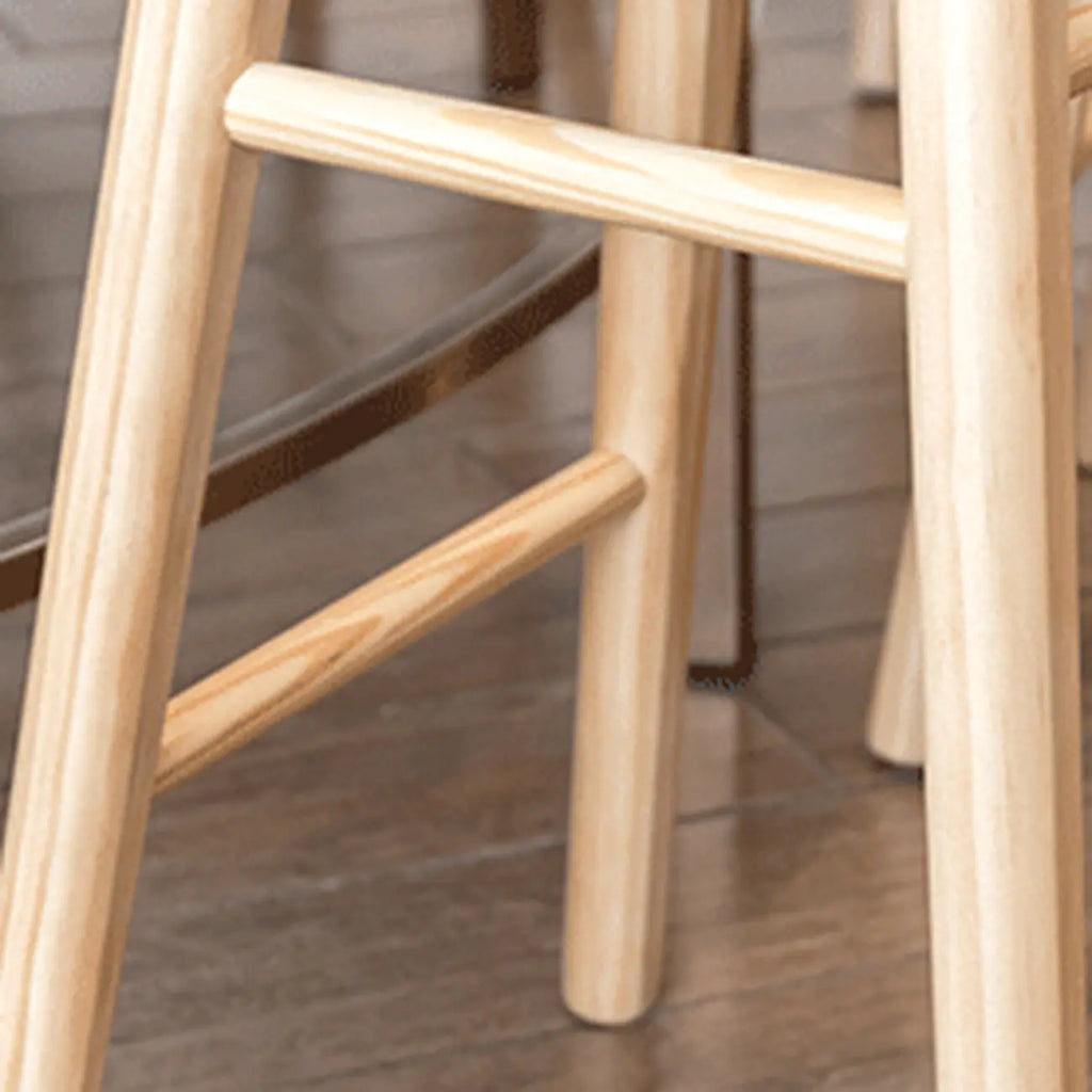 Natural Finish Backless Wooden Bar Stools