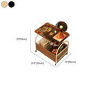 Versatile Glass-Top Metal 360° Rolling Side Table with Storage