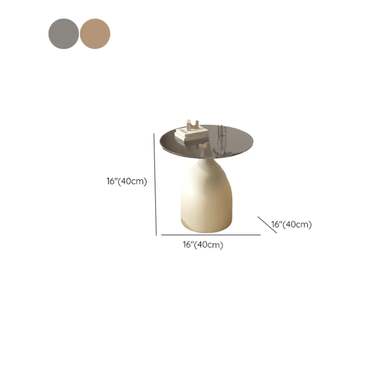 Classic Glass Pedestal Base Circular Chairside Table - Table Only