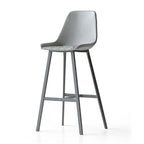 Mid-Century Modern Quilted Upholstered Leather Bar Stool