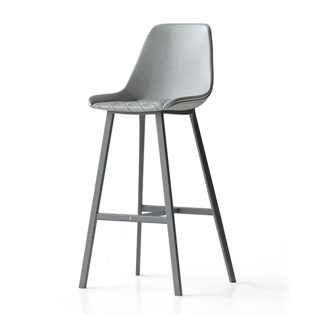 Mid-Century Modern Quilted Upholstered Leather Bar Stool