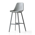 Mid-Century Modern Quilted Upholstered Leather Bar Stool