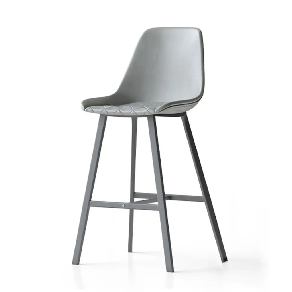 Mid-Century Modern Quilted Upholstered Leather Bar Stool