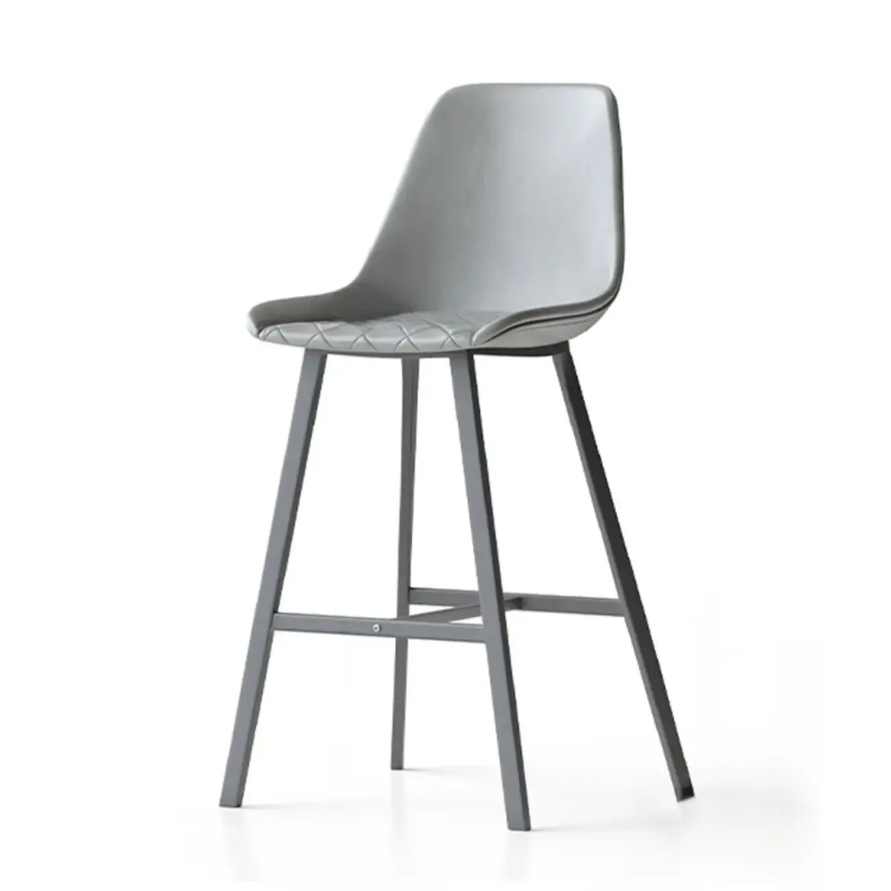 Mid-Century Modern Quilted Upholstered Leather Bar Stool