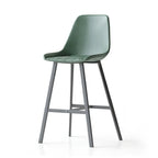 Mid-Century Modern Quilted Upholstered Leather Bar Stool