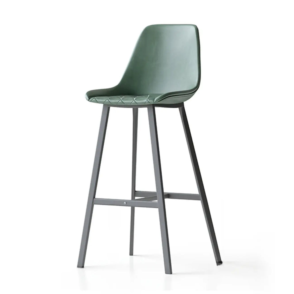 Mid-Century Modern Quilted Upholstered Leather Bar Stool