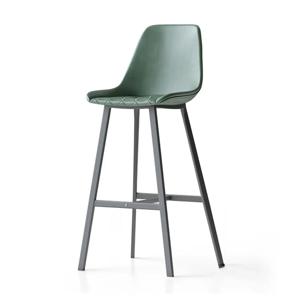 Mid-Century Modern Quilted Upholstered Leather Bar Stool