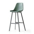 Mid-Century Modern Quilted Upholstered Leather Bar Stool