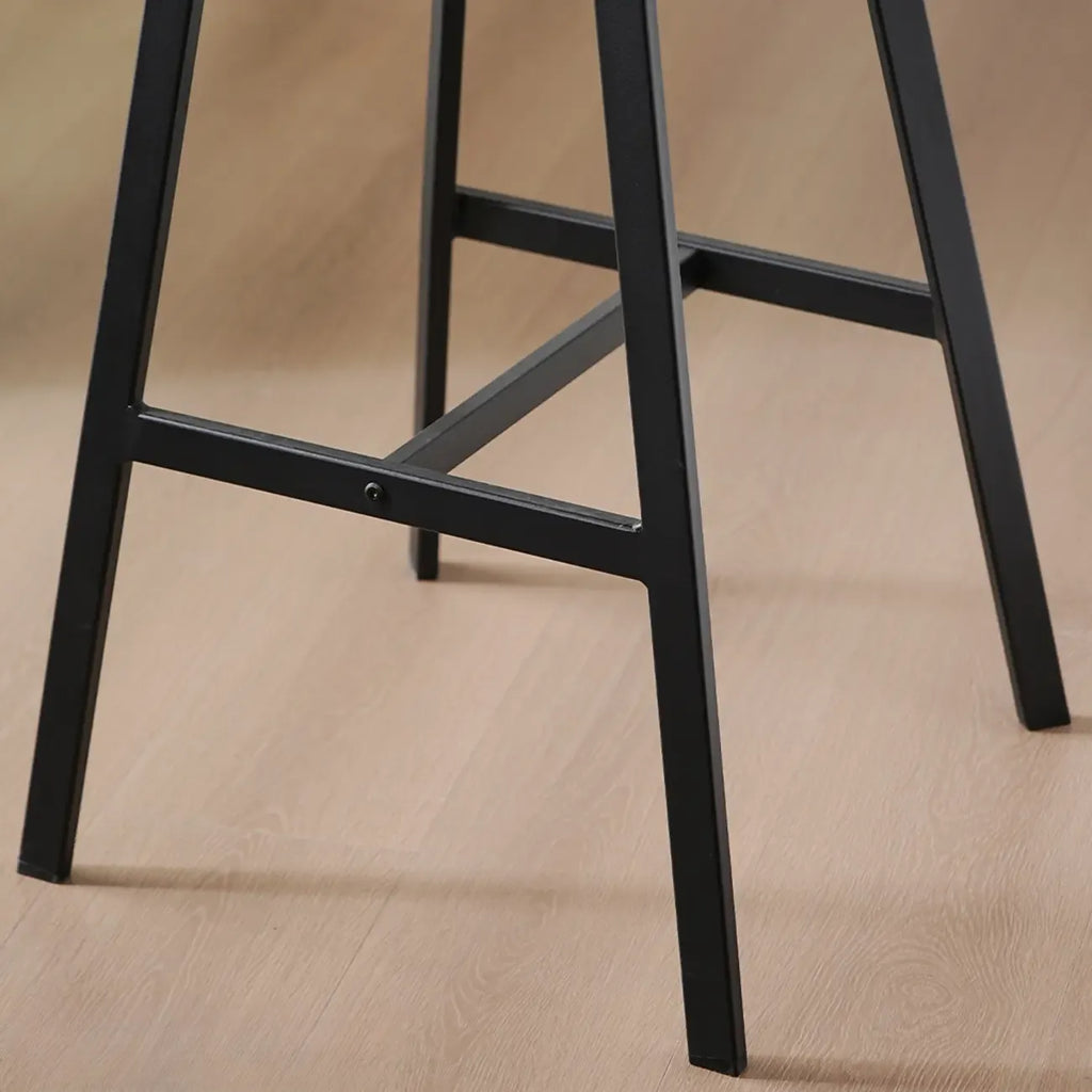 Mid-Century Modern Quilted Upholstered Leather Bar Stool