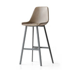 Mid-Century Modern Quilted Upholstered Leather Bar Stool