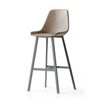 Mid-Century Modern Quilted Upholstered Leather Bar Stool