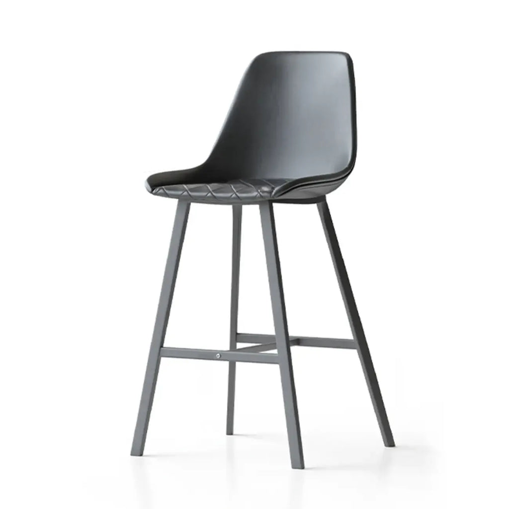 Mid-Century Modern Quilted Upholstered Leather Bar Stool