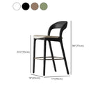Mid-Century Modern Wood Faux Leather Bar Stool