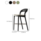 Mid-Century Modern Wood Faux Leather Bar Stool