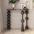 Artistic Walnut Wood Turned Leg Entry Console Table