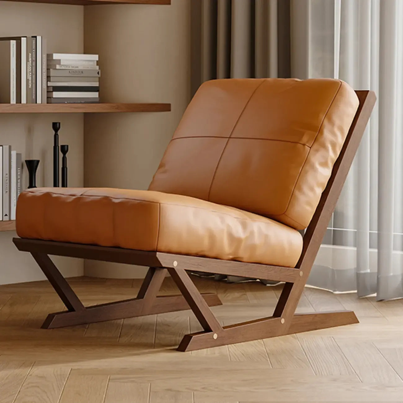 Modern Solid Color Accent Chair with Removable Cushions