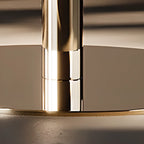 Luxury Adjustable Height Leather Bar Stool Gold Pedestal