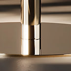 Luxury Adjustable Height Leather Bar Stool Gold Pedestal