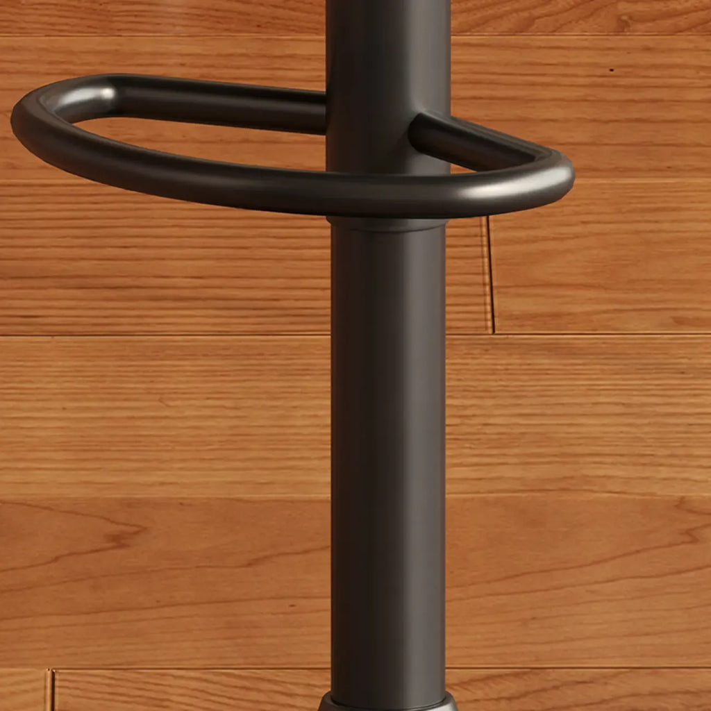 Mid-Century Modern Leather Bar Stool Swivel Adjustable Height