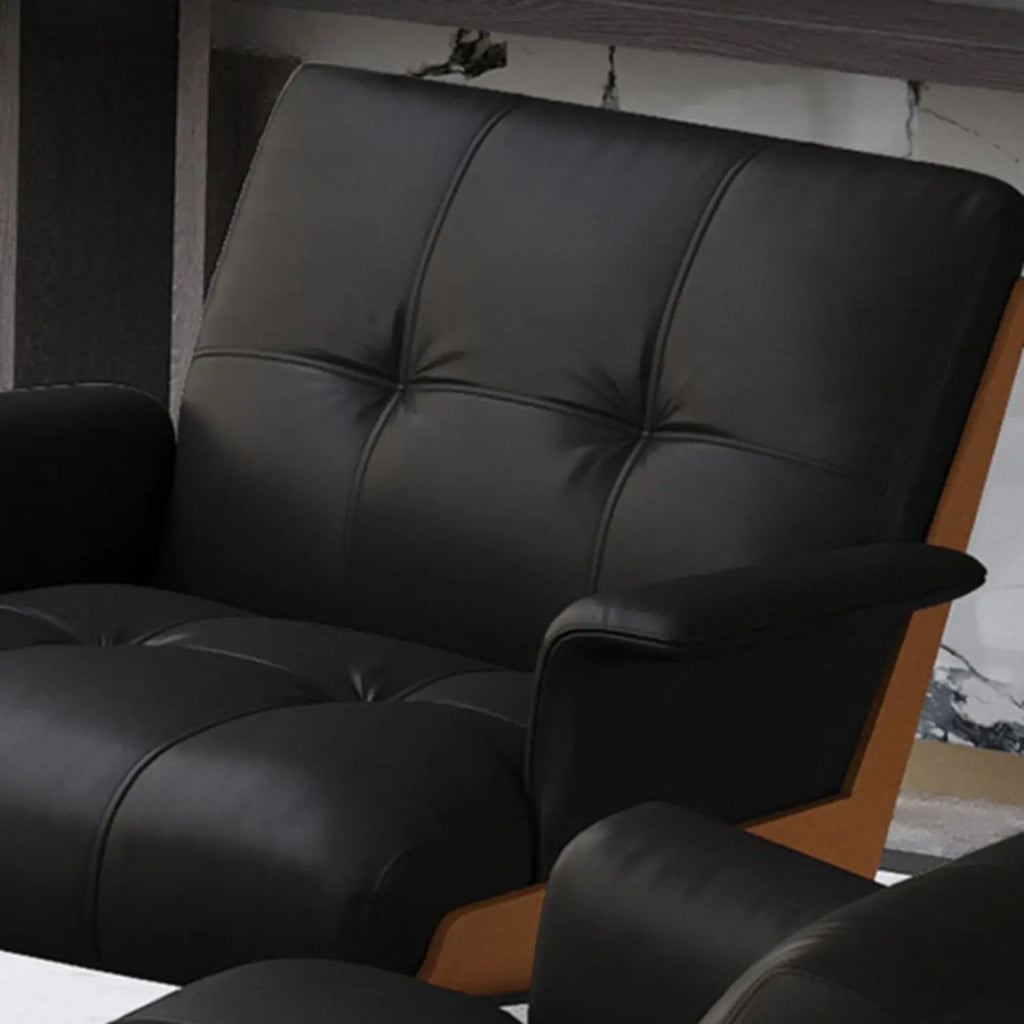 Modern Tufted Microfiber Leather Accent Chair with Arms