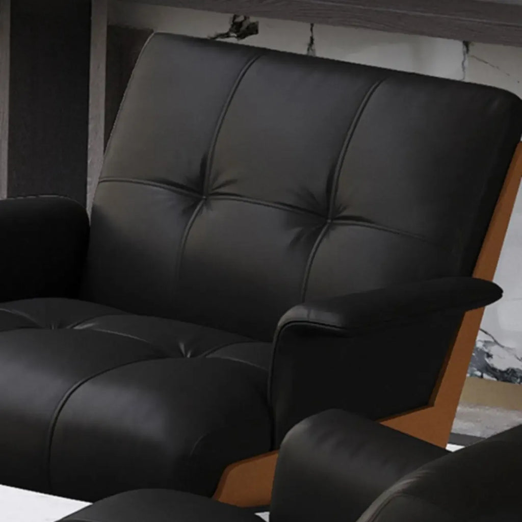 Modern Tufted Microfiber Leather Accent Chair with Arms
