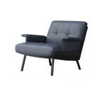 Modern Tufted Microfiber Leather Accent Chair with Arms